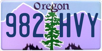 OR license plate 982HVY
