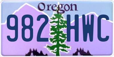 OR license plate 982HWC