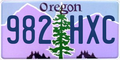 OR license plate 982HXC