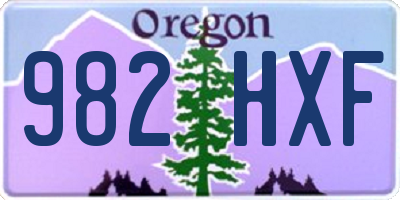 OR license plate 982HXF
