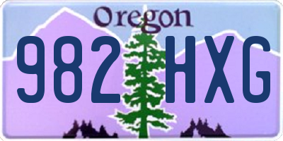 OR license plate 982HXG