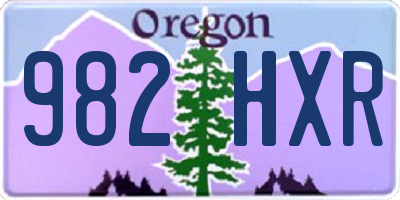 OR license plate 982HXR