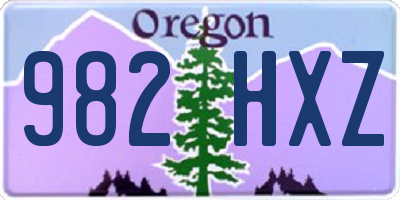 OR license plate 982HXZ