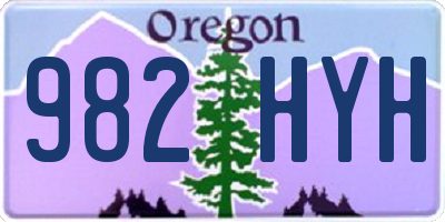 OR license plate 982HYH