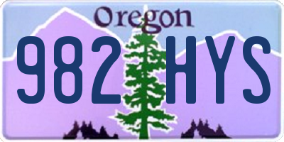 OR license plate 982HYS