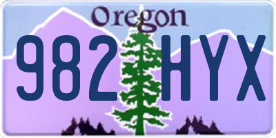 OR license plate 982HYX