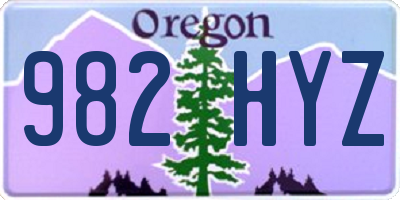 OR license plate 982HYZ