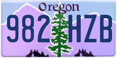 OR license plate 982HZB
