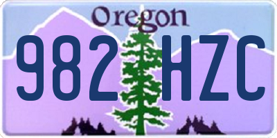 OR license plate 982HZC