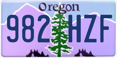 OR license plate 982HZF