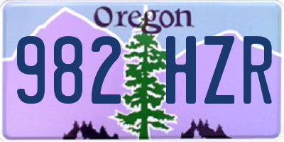 OR license plate 982HZR