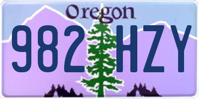 OR license plate 982HZY
