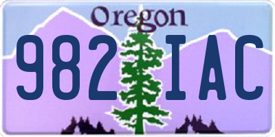OR license plate 982IAC