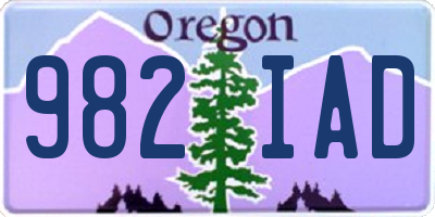OR license plate 982IAD