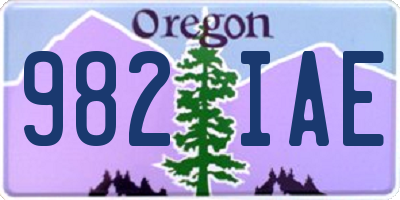 OR license plate 982IAE
