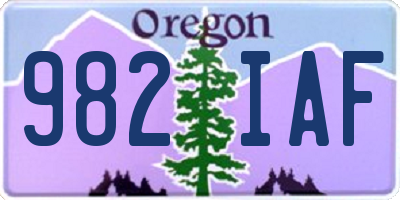 OR license plate 982IAF