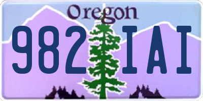 OR license plate 982IAI