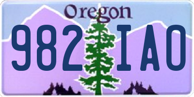 OR license plate 982IAO