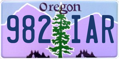 OR license plate 982IAR