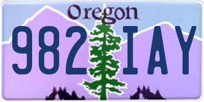 OR license plate 982IAY