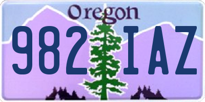 OR license plate 982IAZ