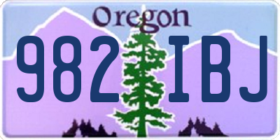 OR license plate 982IBJ