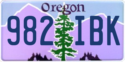 OR license plate 982IBK