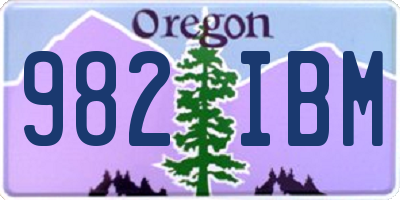 OR license plate 982IBM