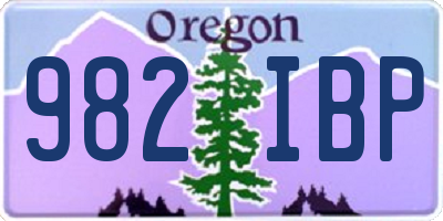OR license plate 982IBP