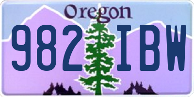 OR license plate 982IBW