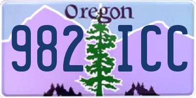 OR license plate 982ICC