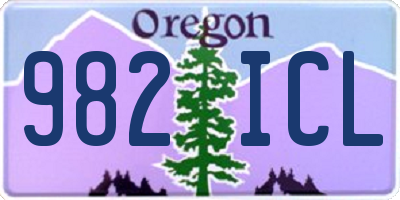 OR license plate 982ICL