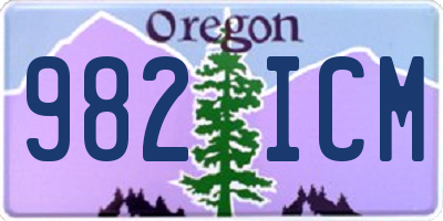 OR license plate 982ICM