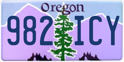 OR license plate 982ICY