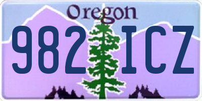 OR license plate 982ICZ