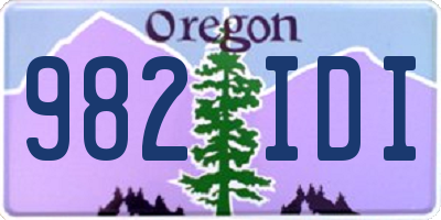 OR license plate 982IDI