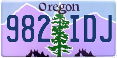 OR license plate 982IDJ