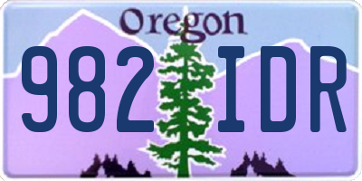 OR license plate 982IDR