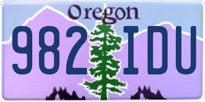 OR license plate 982IDU