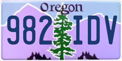 OR license plate 982IDV