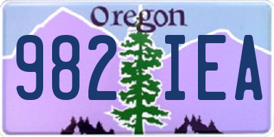 OR license plate 982IEA