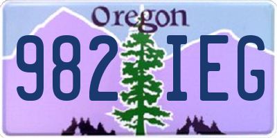 OR license plate 982IEG