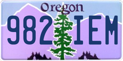 OR license plate 982IEM
