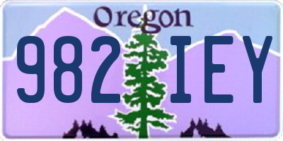 OR license plate 982IEY