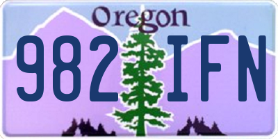 OR license plate 982IFN