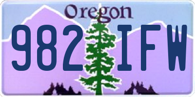 OR license plate 982IFW
