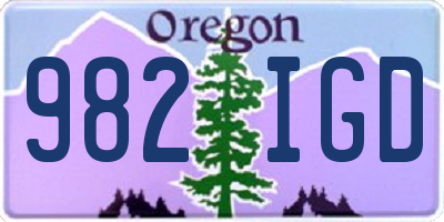 OR license plate 982IGD