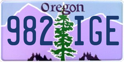 OR license plate 982IGE