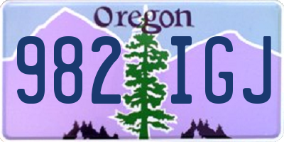 OR license plate 982IGJ