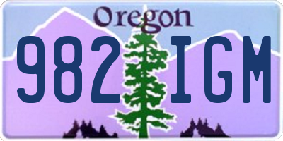 OR license plate 982IGM